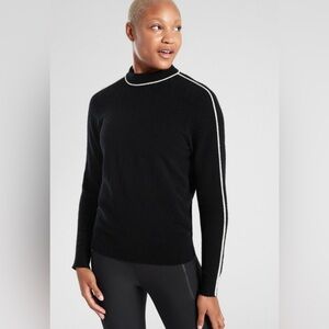 Athleta Black Sweater with White Detailing - Size M